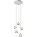 Lucande LED Pendelleuchte Hayley 9624369 Modern in Transparent aus Glas 5-flammig Wohnzimmerleuchte