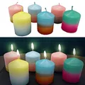 Stumpenkerze Colorful 6er Set | rund Ø6x12cm Farbverlauf Paraffin | Wachskerze Echtwachs (1 x 6er Set Kerze 6x12cm)