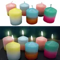 6x Stumpenkerze Kerze Set Ø6x8cm Bunt 6 Farbverlauf 5h Brenndauer Rund Dekokerze