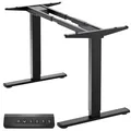 ONKRON Steh-Sitz Schreibtisch Gestell bis 100 kg, Schwarz CDF222E-B