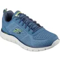 Skechers TRACK-LESHUR Schnürschuh Freizeitschuh, Trainingsschuh im Materialmix blau 45 EU