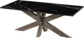 MASSIVMOEBEL24 Couchtisch 120x60x45 Marmor schwarz / Kreuzgestell Eisen Antik Grau BARCELONA #404