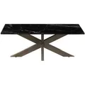 Couchtisch 120x60x45 Marmor schwarz / Kreuzgestell Eisen Antik Grau BARCELONA #404