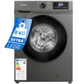 Bomann® Waschmaschine 8kg | max. 1400 U/min | 10 Jahre Motor-Garantie | robuster, leiser & langlebiger Invertermotor | 15 Waschprogramme | LED-Display | mit Dampffunkt. | WA 7185 Titan