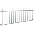 ECD Germany Brüstungsgeländer Französischer Balkon aus Edelstahl Balkongeländer Balkongitter, 225 cm Länge, 90 cm Höhe, Fenstergitter mit 16 Füllstäben Stabgeländer Geländer glänzend silberfarben 225 cm x 90 cm