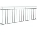 ECD Germany Französischer Balkon 90x225 cm mit 16 Füllstäben, Silber glänzend, aus Edelstahl, Balkongeländer Stabgeländer Balkonbrüstung Balkongitter Fenstergeländer Außen Fenstergitter Fensterschutz