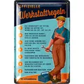LANOLU Blechschild Lustige Werkstattregeln Schrauber - 20x30cm