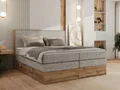 MKS MÖBEL Boxspringbett WOOD CLASSIC KING (Packung, Set, Topper T25/Visco, hohe Kopfteil, Multipocket-Matratze), Polsterbett, zwei Bettkästen, Möbelplattenelementen