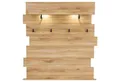 Vito Garderobenpaneel CLYDE, Mauvella Eiche Dekor, 2 Kleiderstangen, 4 Haken, Hutablage, LED-Beleuchtung, B 120 x H 125 x T 32 cm