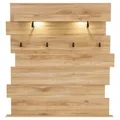 Garderobenpaneel Wandgarderobe LED-Beleuchtung Mauvella Eiche Dekor 120 x 125 cm