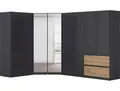 Schrank-Set RAUCH Kleiderschrank Schrank Garderobe Wäscheschrank COSTA Größe 208x298 cm , graumetallic, eiche artisan, eingriffe graumetallic, H:197cm T:298cm, Holzwerkstoff, Kastenmöbel-Sets, viel Platz, grifflose Front und Push-to-Open Funktion MADE IN GERMANY