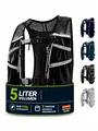 SASMO® Laufweste Damen & Herren 5L | Running Vest - Ultraleicht 270g & atmungsaktiv| Laufrucksack Damen - 8 Taschen | Laufweste Herren | Trinkweste Laufen (schwarz, 5L)