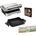 Tefal Kontaktgrill GC774D TK OptiGrill 4in1 Grillen/BBQ/Ofen/kompl. Mahlzeit, 2100 W, inkl. Backschale, Gratis Tipp-Kick-Spiel silberfarben