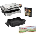 Kontaktgrill TEFAL "GC774D TK OptiGrill 4in1 Grillen/BBQ/Ofen/kompl. Mahlzeit", silber, B:36,7cm H:18,9cm T:34,5cm, Kontaktgrill_Standgrill_Tischgrill_Teppanyakigrill, inkl. Backschale, Gratis Tipp-Kick-Spiel