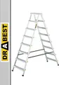DRABEST Leiter PRO Serie Trittleiter Alu Klaptritt 8 Stufen Klappleiter Beidseitig Leiter max 150 kg