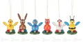 Dregeno Erzgebirge Osterei Ostern & Frühjahr Behang Tiere auf Sockel (6) Höhe ca 5,5 cm NEU