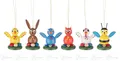 Ostern & Frühjahr Behang Tiere auf Sockel (6)  H=ca 5,5 cm NEU Erzgebirge