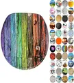 Sanilo WC Sitz mit Absenkautomatik, viele neue Toilettendeckel zur Auswahl, hochwertige Oberfläche, einfache Montage, stabile Scharniere (Rainbow)