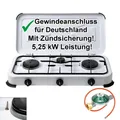 Campingkocher Gaskocher 3 flammig Zündsicherung 2 4 mit Gasschlauch + Gasregler