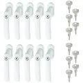 ABUS Fenstergriff Abschließbarer Fenstergriff FG200 gl. mit Druckzylinder, 5er Set, Weiß, Inkl. Wendeschlüssel und Montagematerial. Als Kindersicherung geeignet weiß