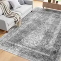 VEVOR Wohnzimmerteppich 1829x2743mm Teppich rutschfest Kurzflor Bohemian-Grau