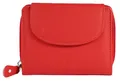 LEONARDO VERRELLI Geldbörse für Unisex aus Leder in Rot, Geldbeutel mit Druckknopf in 10 x 13 x 3 cm