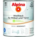 Alpina Weißlack für Möbel und Türen 2 Liter seidenmatt - Weiß