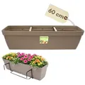 GarPet Balkonkasten Blumenkasten Balkon Balkonkasten mit Halterung Wasserspeicher 50 60 cm 16 cm x 60 cm
