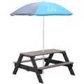 Axi Nick Picknicktisch Anthrazit - Grau Sonnenschirm Blau - Grau 95 x 98 x 49 cm