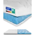 AM Qualitätsmatratzen | Premium Gelschaum-Topper | 200x200 cm | 6 cm Höhe | Matratzentopper | 200/200 | Gel Topper - Weiß