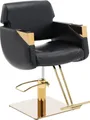Expondo physa Friseurstuhl mit Fußstütze - 480 - 630 mm - 200 kg - Schwarz / Golden