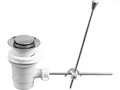 TRIZERATOP Waschbeckenstöpsel Stöpsel, Ablaufgarnitur Chrom 1 1/4" Zugstange und Überlauf Abfluss