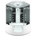 AcquaVapore Grossraumdusche Dampfdusche Whirlpool Duschkabine Pool K60-SW-TH-ALL, Sicherheitsglas ESG, inklusive Duschwanne, Integrierte Massagedüsen, Moderner Touchscreen, Rutschsicher, Schnelle schwarz