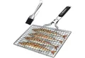 LuxusKollektion Grillbesteck-Set Fisch Grillkorb Edelstahl Faltbar Tragbar Grillzubehör mit Backpinsel