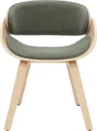 Miliboo - Design-Stuhl aus khakigrünem Stoff und hellem Holz BENT