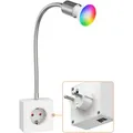 ledscom.de Steckdosenlampe LESCH Leselampe, chrom/weiß inkl. Smart Home GU10 LED Lampe 5,5W, 473lm