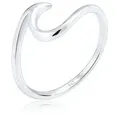 Elli Fingerring Wellen Wave Maritim Meer 925 Silber, Wellen silberfarben 56