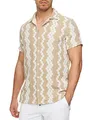 Indicode Herren INCosby Kurzarmhemd mit Button-Down-Kragen | Herrenhemd gestreift Kurzarm Hemd White, XXL