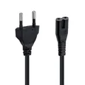 Mcbazel 1,5m Stromkabel C7 Eurostecker (Achterstecker), 2-poliges Netzkabel für PS5,PS4,PS3,PS2,PS1,Xbox, Smart-TV, Drucker, Radio & Monitor, Ersatz Kleingerätekabel, Schwarz