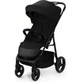 Kinderkraft TRIG 3 - Großer Kinderwagen bis 25 kg - Einhändig faltbar - Verstellbare Rückenlehne - Wasserdichtes Verdeck - Große EVA-Räder - S... - Schwarz