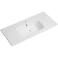 Xora Waschbecken Luga, Weiß, Stein, 101x2x46 cm, Badezimmer, Waschbecken & Armaturen, Waschbecken
