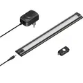 ledscom.de LED Unterbau-Leuchte SIRIS schwarz matt mit Netzteil und Bewegungsmelder, flach, 30cm, 368lm, warmweiß