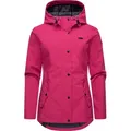 Ragwear Softshelljacke Margge Shell wasserdichte Damen Übergangsjacke mit großer Kapuze rot 4XL (48)