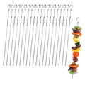 Grillspieße Schaschlikspieße Edelstahl 20 Stk 30cm Metallspieße für Fleischspieße Lange Kebab Grill Spieße Spiesse Rouladenspieße