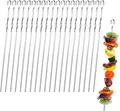Hochwertige Edelstahl Grillspieße 20 Stk 30cm für Fleisch Kebab Spieße