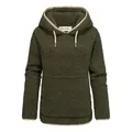 REPUBLIX Kapuzenpullover CAROL Damen Teddy Sweatjacke Plüsch Hoodie Pullover Jacke L