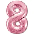 Luftballon 8. Geburtstag Zahl 8 Rosa XXL Riesen Folienballon 100cm Geburtstag...