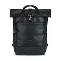 Expatrié Rucksack Damen Schwarz - Adele - Rolltop Tagesrucksack Elegant für Uni Fahrrad Arbeit - Eleganter Laptop Backpack Groß Frauen - Wasserabweisend