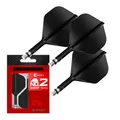 Target Darts K-Shift No.2 Integrated Flights & Shafts | K Shift Nr. 2 Flight & Shaft System, schwarz – K-Flex Short Shift Spin Base, professionelles Dartzubehör