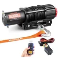 VEVOR Elektrische Seilwinde 2721 kg, 12V Motorwinde mit Φ6,35 mm x 15 m Synthetikseil, Kabelloser & Kabelgebundener Fernbedienung, Elektrowinde zu...